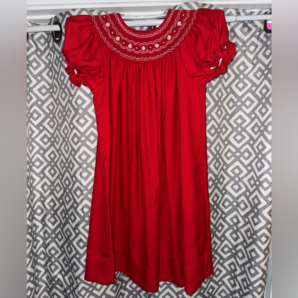 Smocked Red Dress